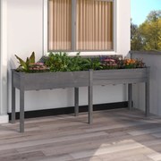 vidaXL Vaso/floreira c/ forro 203x53x76 cm madeira de abeto maciça