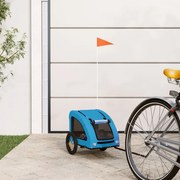 vidaXL Reboque bicicleta p/ animais tecido oxford/ferro azul