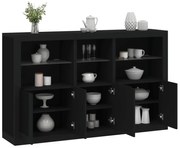 vidaXL Aparador com luzes LED 162x37x100 cm preto