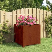vidaXL Vaso/floreira com pernas 40x40x40 cm aço corten cor enferrujado