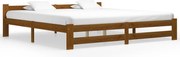 vidaXL Estrutura de cama 200x200 cm pinho maciço castanho mel