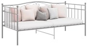 vidaXL Sofá-cama 90x200 cm metal cinzento