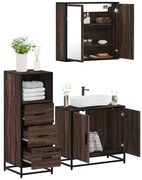 vidaXL 3 pcs conj. móveis WC derivados madeira cor carvalho castanho