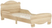 AIYAPLAY Cama para Crianças +3 Anos Cama Infantil de Madeira Cabeceira em Forma de Urso 143,5x80x55 cm Madeira | Aosom Portugal