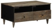 vidaXL Mesa centro cinzento claro 80x54x40 cm madeira mangueira maciça