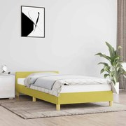 vidaXL Estrutura cama c/ cabeceira sem colchão tecido 80x200 cm verde