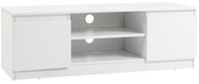 HOMCOM Mesa de TV de Sala com 2 Portas 2 Prateleiras Abertas Móvel para Televisores de 55 Polegadas 120x39,5x40 cm Branco | Aosom Portugal