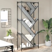 vidaXL Estante 79x30x180 cm derivados de madeira e metal cinza sonoma