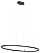 Candeeiro de suspensão design oval preto com LED regulável em 3 níveis - Ovallo Design