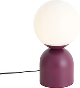 Candeeiro de Mesa Hotel Chic Roxo com Vidro Opalino - Pallon Trend