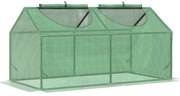 Estufa 119x60x60cm Estufa de Jardim com 2 Janelas Enroláveis para Cult