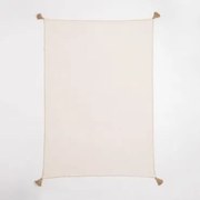 Manta Xadrez Em Algodão Paraíba Gardénia Branco - Crema Linho - Sklum