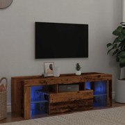vidaXL Móvel de TV com luzes LED derivados de madeira madeira velha