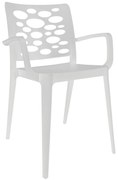 Cadeira Venus Cinza Gelo Pastel c/braços - Pack com 20 cadeiras