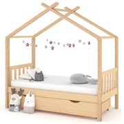 vidaXL Estrutura de cama para criança c/ gaveta 80x160 cm pinho maciço