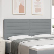 vidaXL Cabeceira Design Linhas Cinza Claro 200 cm Tecido