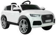 HOMCOM Carro Elétrico para Crianças acima de 3 Anos Carro Elétrico Audi Q5 com Controlo Remoto MP3 Luzes e Sons 116x75x56cm Branco | Aosom Portugal