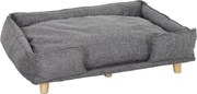 PawHut Sofá para cães, sofá para pets, cama para pets, almofada removível e lavável, Natural+ Cinza escuro | Aosom Portugal
