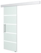 HOMCOM Porta de Correr de Vidro 77,5x205 cm Porta de Correr de Vidro com Trilho Translúcida