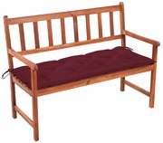 vidaXL Banco de jardim c/ almofadão 120 cm madeira acácia maciça