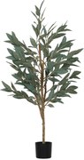 HOMCOM Planta Artificial de Louro 150 cm Planta Artificial Decorativa Grande Decoração para Casa Escritório Varanda Quarto Verde