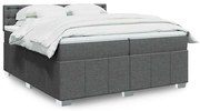 vidaXL Cama com molas/colchão 200x200 cm tecido cinzento-escuro