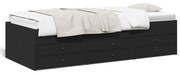 Sofá-cama c/ gavetas 100x200 cm derivados de madeira preto