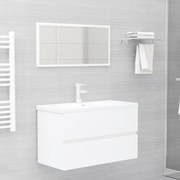 vidaXL 2 pcs conjunto de móveis de casa de banho contraplacado branco