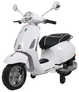 Vespa eletrica para crianças 12V ROMA, Rodas Espuma EVA, assento couro ecológico Branca