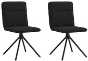 vidaXL Cadeiras de jantar 2 pcs tecido preto