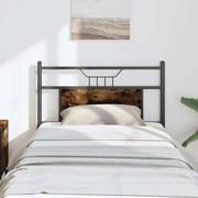 vidaXL Cabeceira de cama 80 cm derivados madeira/aço carvalho fumado