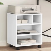 vidaXL Suporte para impressora com rodas 41x32x48 cm branco