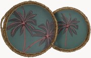 Tabuleiros de servir artesanais Palm Tree, conjunto de 2