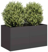 vidaXL Vaso floreira 80x40x40 cm aço laminado a frio preto