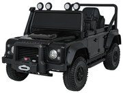 Jipe elétrico para Crianças 24V Land Rover Defender 110 SVX Concept Rodas Espuma EVA, Assento couro ecológico Preto