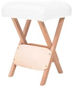 vidaXL Banco de massagem dobrável assento c/ 12 cm de espessura branco