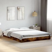 Estrutura de cama sem colchão 160x200 cm carvalho fumado