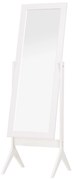 HOMCOM Espelho de maquilhagem de pé reclinável nórdico para quarto sala moldura de madeira 47x46x148 cm branco | Aosom Portugal