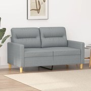 vidaXL Sofá de 2 lugares em tecido 120 cm cinzento-claro