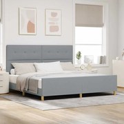 Cama vidaXL Cinza Claro 200x200 cm Tecido