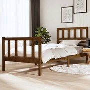 Estrutura de cama 90x200 cm madeira maciça castanho mel