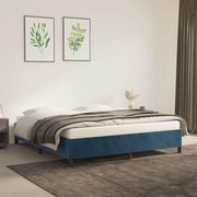 vidaXL Estrutura de cama sem colchão 160x200 cm veludo azul-escuro