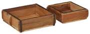 vidaXL Tabuleiro com armazenamento 2 pcs Castanho 29 x 31 x 10 cm