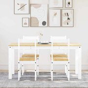 vidaXL 5 pcs conjunto de jantar Panama madeira pinho maciça branco