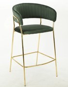 Conjunto de 2 Bancos de Bar KEFRÉN – 53,5x50,5x100 cm – Metal Dourado