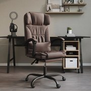 vidaXL Cadeira de escritório reclinável couro artificial castanho