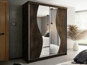 Roupeiro Dover 105, Madeira de freixo escura, 200x200x62cm, 174 kg, Portas para roupeiro: Deslizante, Número de prateleiras: 9, Número de prateleiras: 9