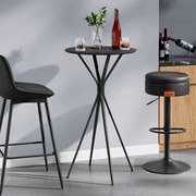 Mesa de bar com estrutura metálica 60 x 60 x 105 cm Preto- Preto mate