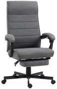 Vinsetto Cadeira Escritório Giratória Reclinável com Altura Ajustável e Apoio para os Pés Retrátil 68x67x106-114 cm Cinza | Aosom Portugal