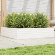vidaXL Vaso/floreira jardim 100x100x23 cm madeira pinho maciça branco